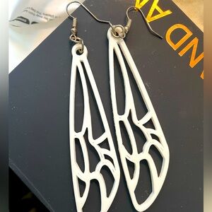 Dragonfly Wing inspired earrings White
